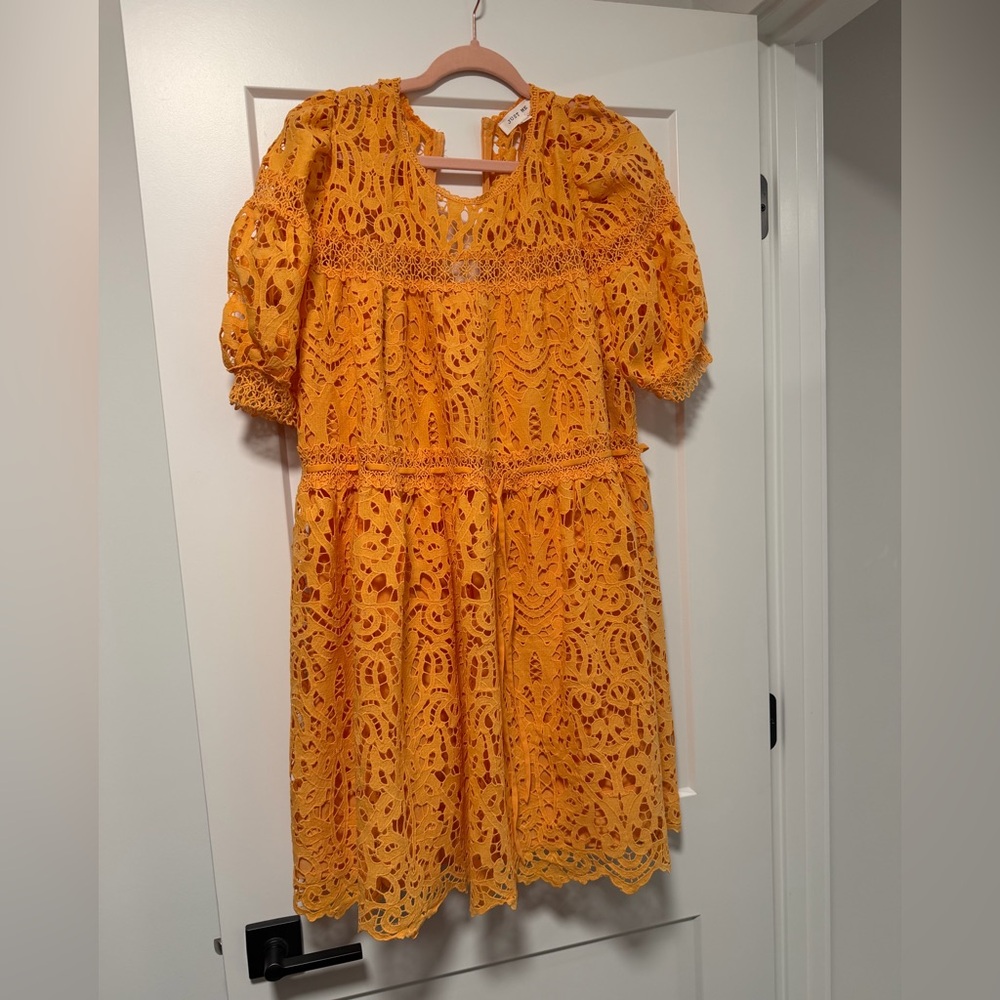 Vici Vibrant Orange Lace Dress